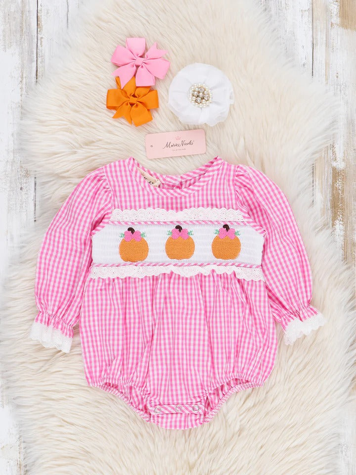 Pink Gingham Pumpkin Bubble