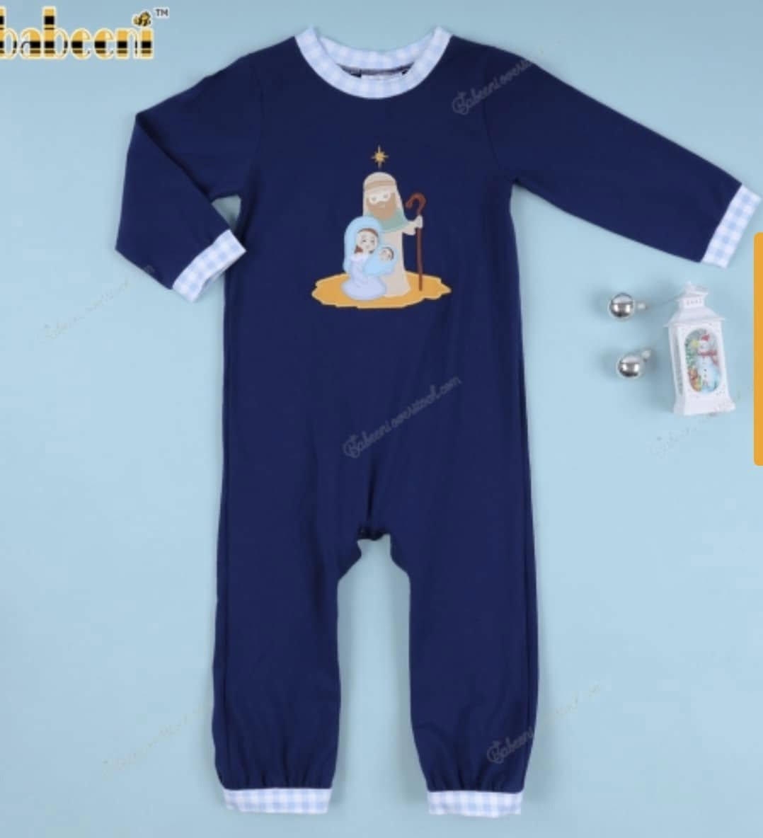 Nativity Navy Blue Romper