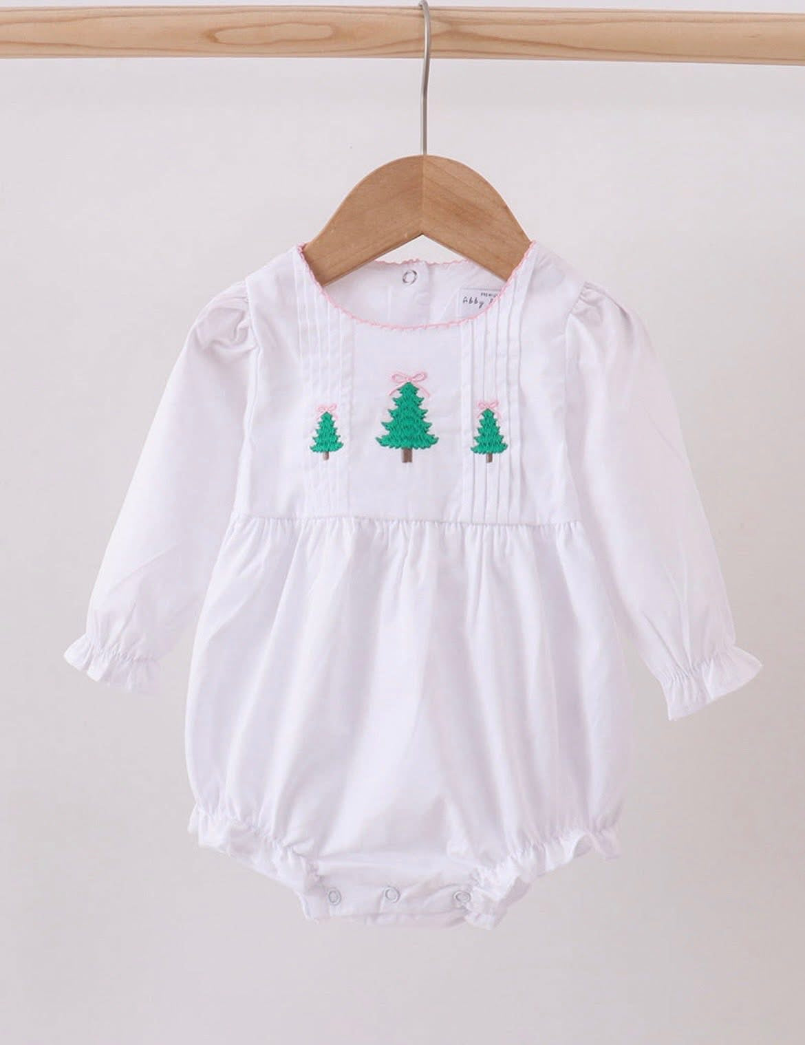 Girl Christmas Tree White Bubble