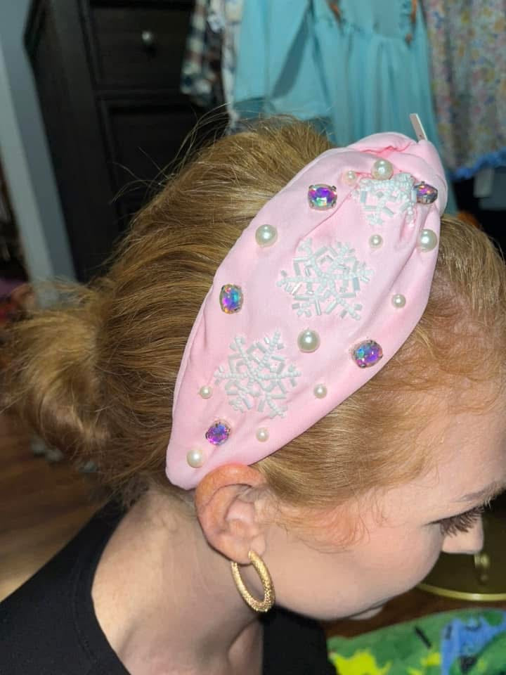 Pink Snowflake Headband