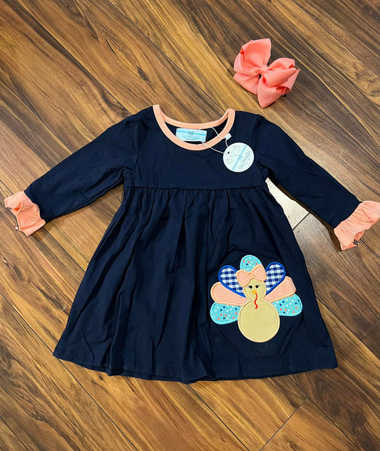 Applique Turkey - Navy Dress Only