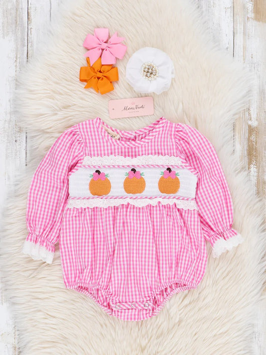 Pink Gingham Pumpkin Bubble