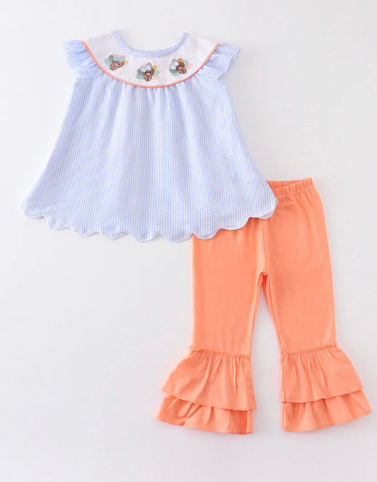 Girl Turkey Stripe Set