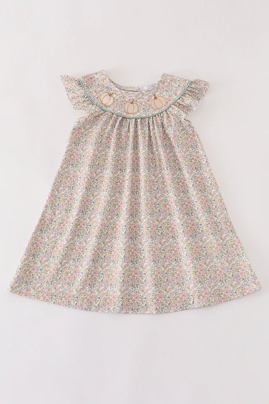 Fall Floral Pumpkin Dress