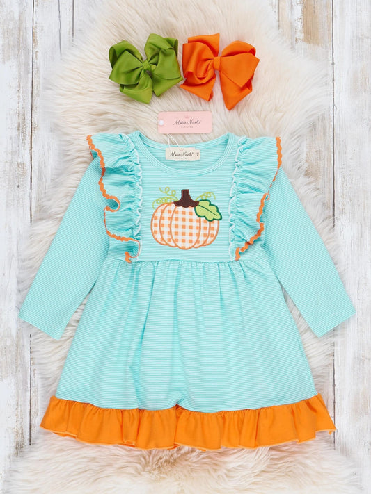 Blue Pumpkin Stripe Dress - Dress ONLY