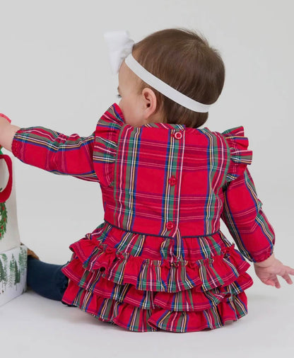 Girl Christmas Plaid Bubble