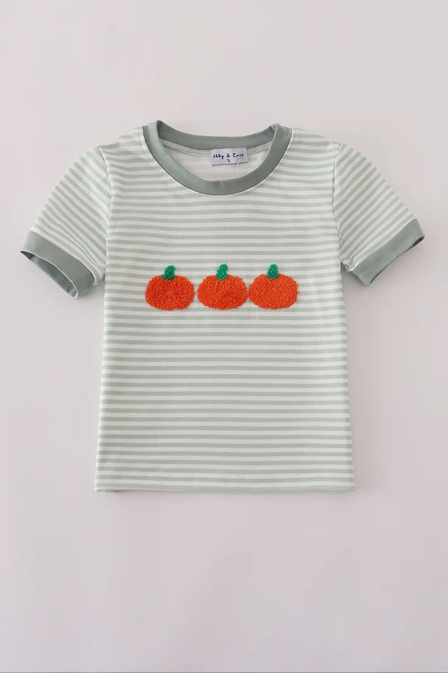 French Knot Pumpkin- Sage Green Shirt Only