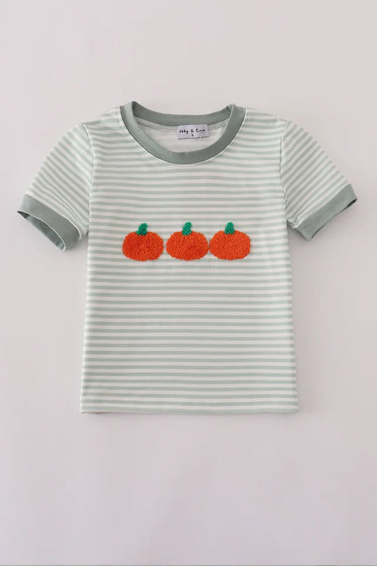 French Knot Pumpkin- Sage Green Shirt Only
