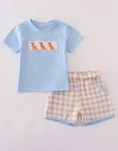 Puppy Gingham Short Set