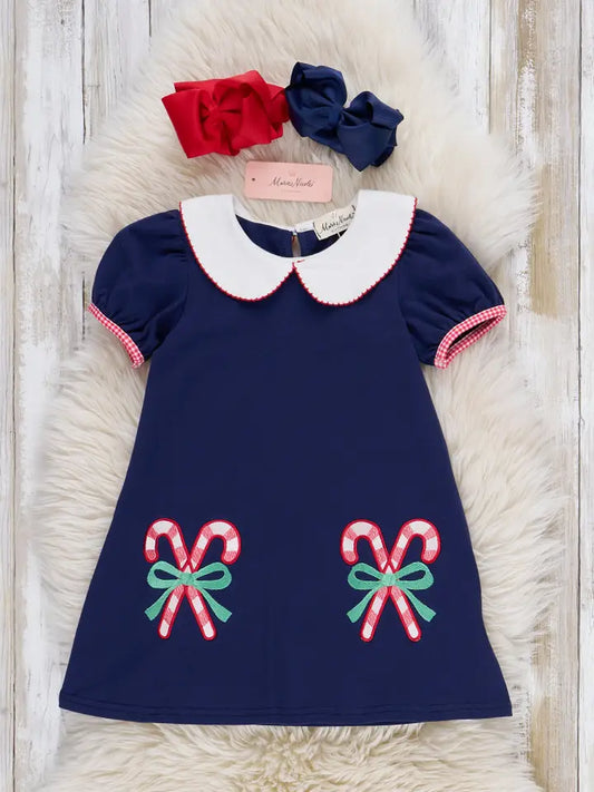 Candy Cane Embroidered Dress
