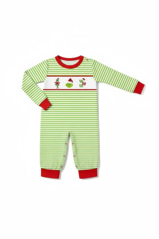 Boy Green Christmas Character Romper