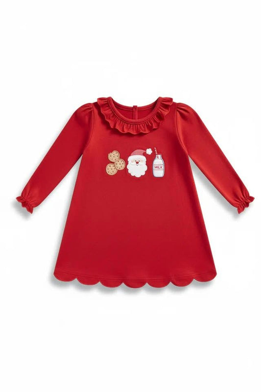 Red Dress with Santa/Milk/Cookies