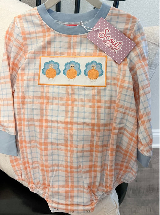 Fall Boy Plaid Turkey Bubble