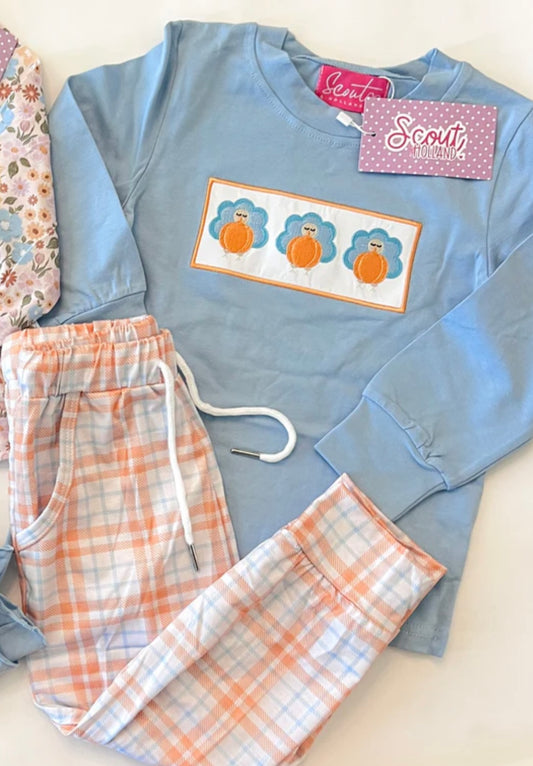 Fall Boy Plaid Turkey Set