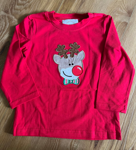 Boy Appliqué Reindeer Shirt