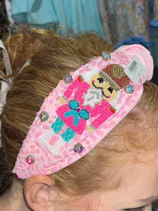Pink Headband with Nutcracker