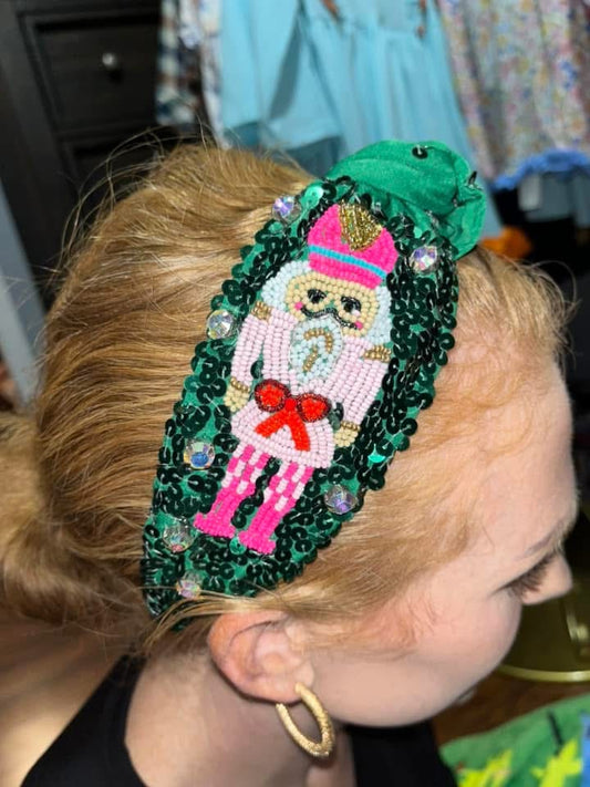 Green Headband with Nutcracker