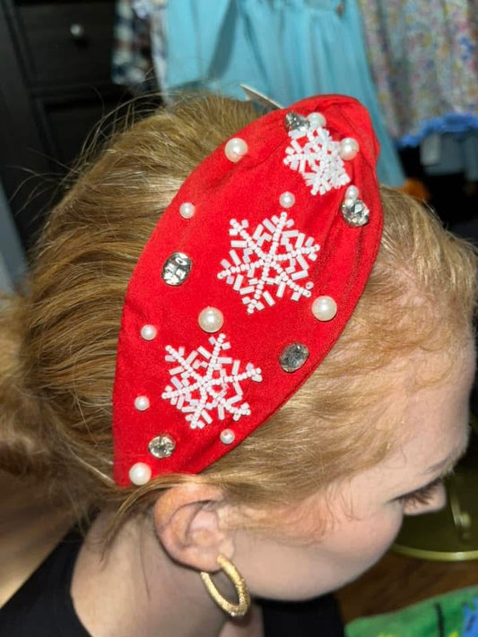 Red Snowflake Headband
