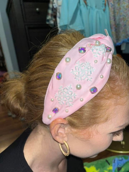 Pink Snowflake Headband