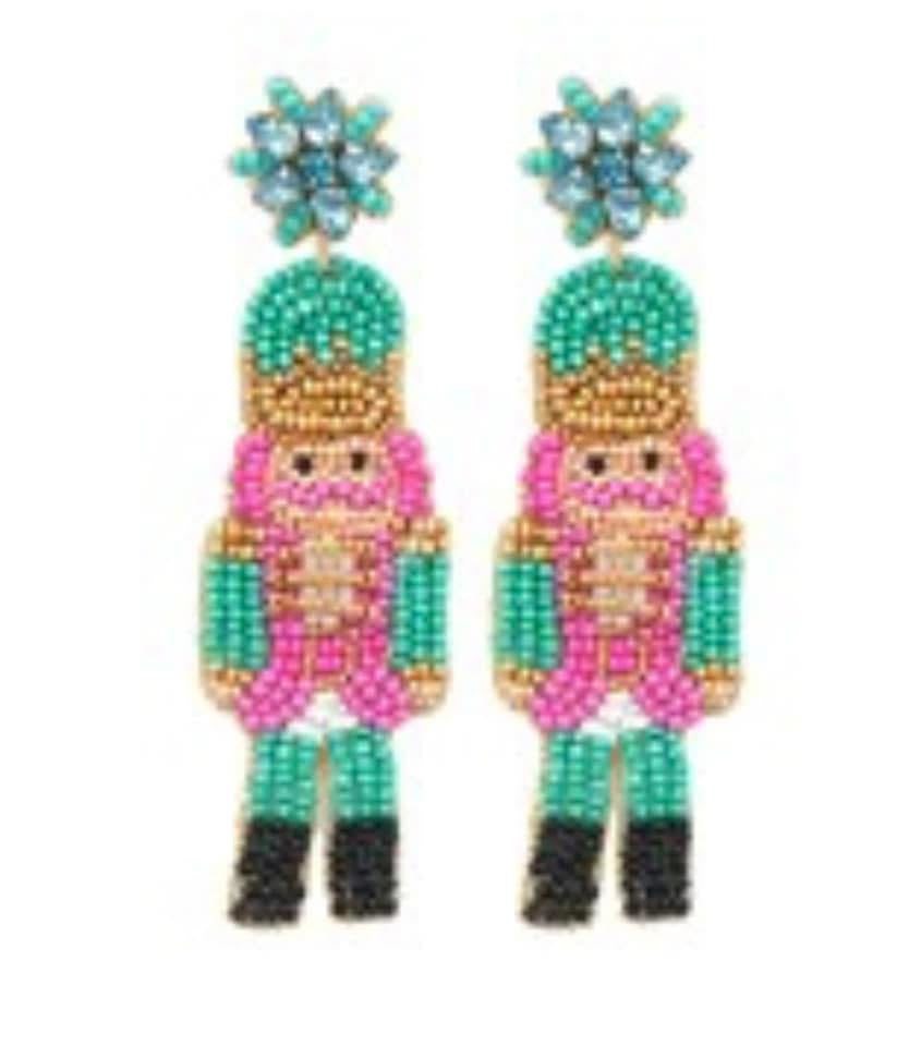 Pink/Teal Nutcracker Earrings