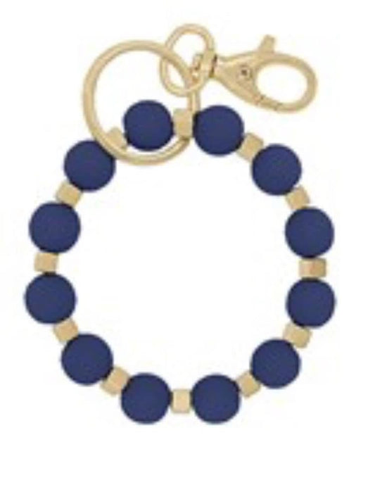 Navy Small Bead Keychain
