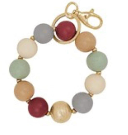Multi Color Large Bead Keychain