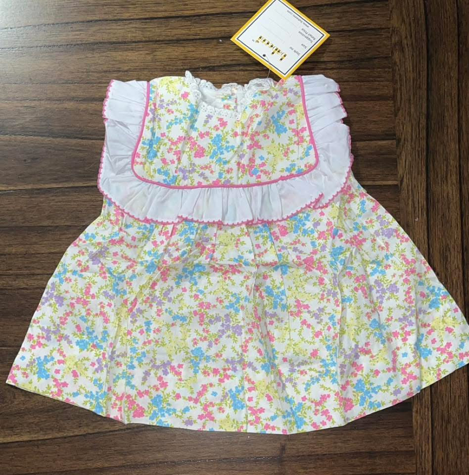 Spring/Summer Floral Dress with White Ruffle