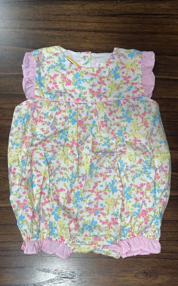 Spring/Summer Floral Bubble Pink Flutter Sleeve