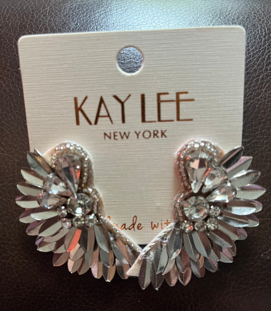 Beaded Silver Earrings