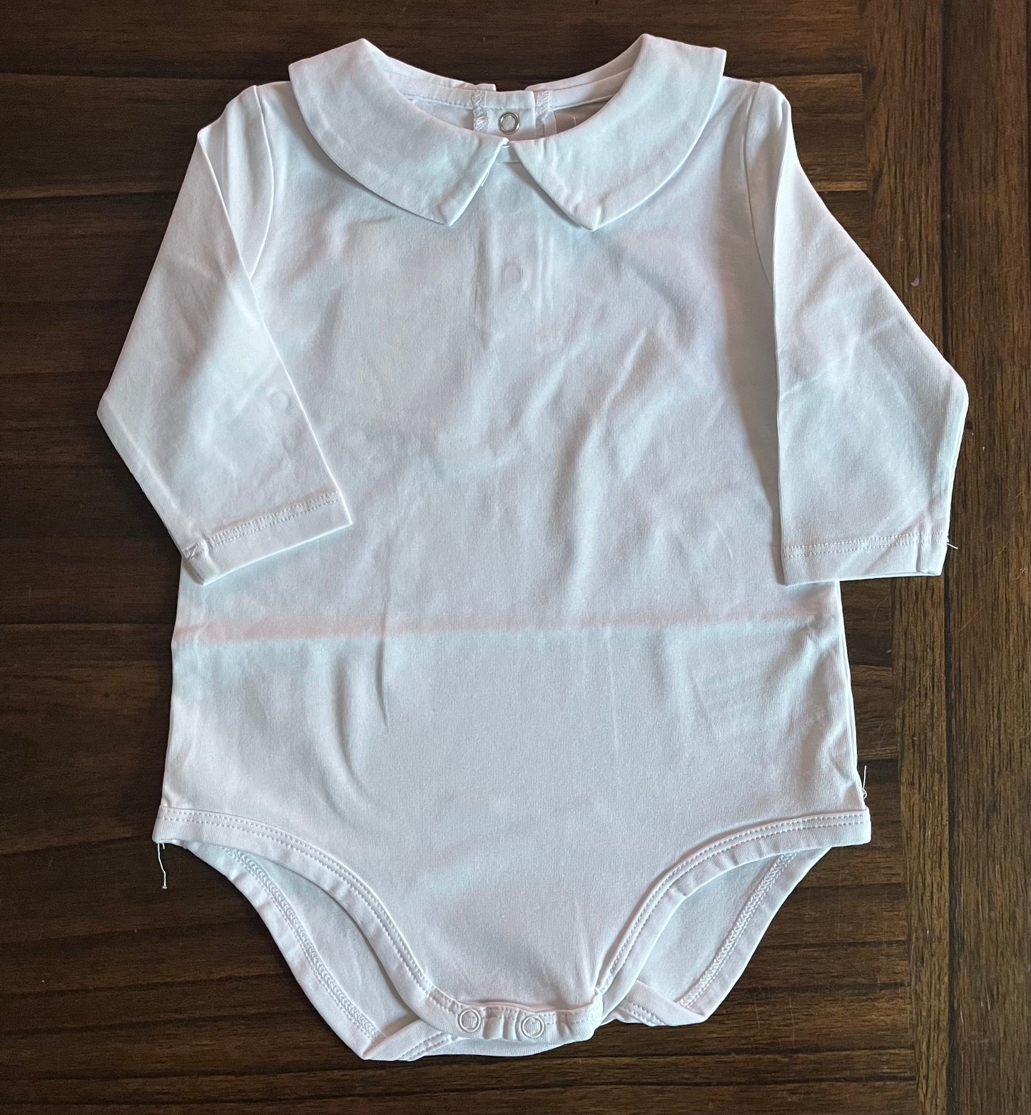 White Collared Long Sleeve BodySuit