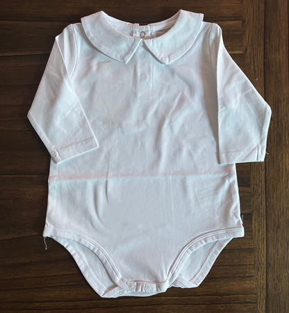 White Collared Long Sleeve BodySuit