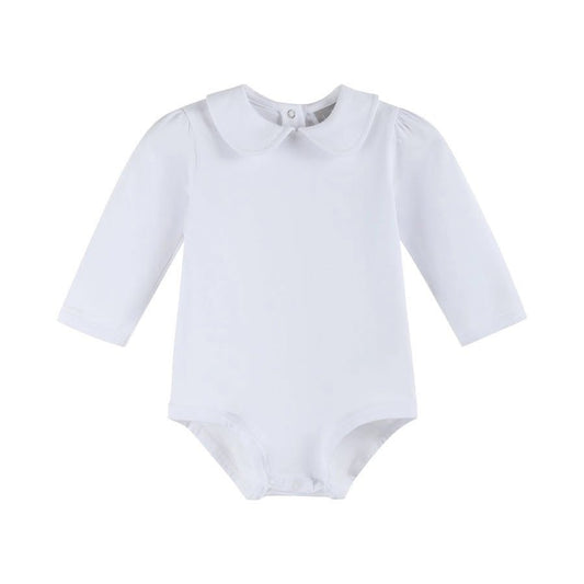 White Collared Long Sleeve BodySuit