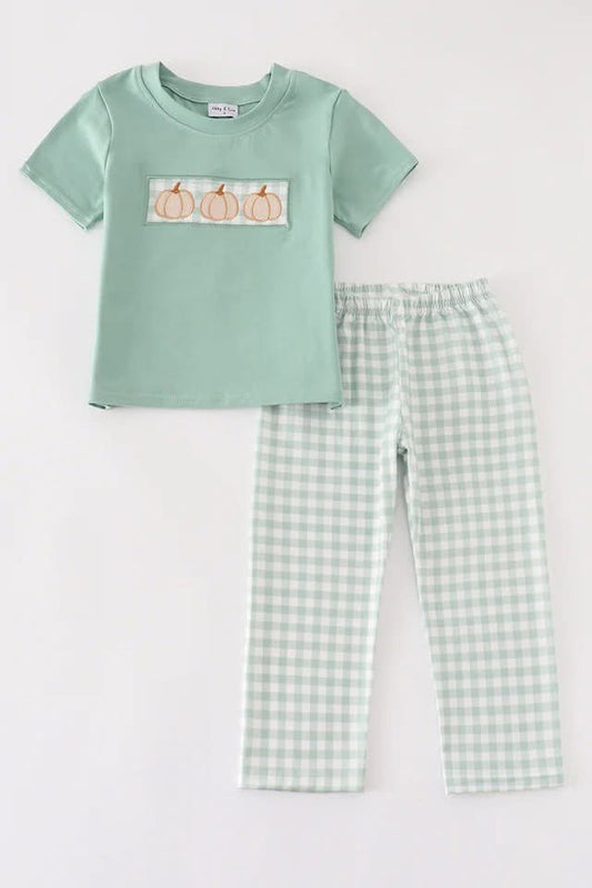 Sage Green Pumpkin Set for Boys